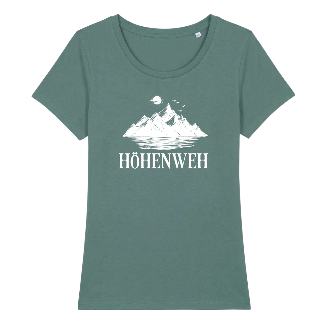 Höhenweh Frauen Shirt mit lustigem Spruch, Detailansicht
