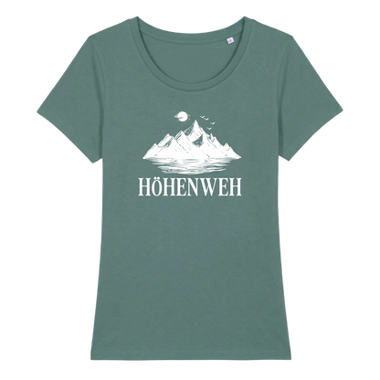 Höhenweh Frauen Shirt mit lustigem Spruch, Detailansicht