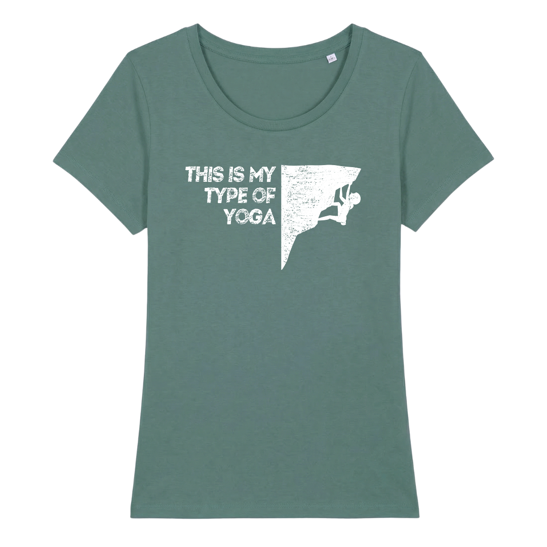 Yoga Frauen Shirt mit Berg-Spruch, Detailansicht