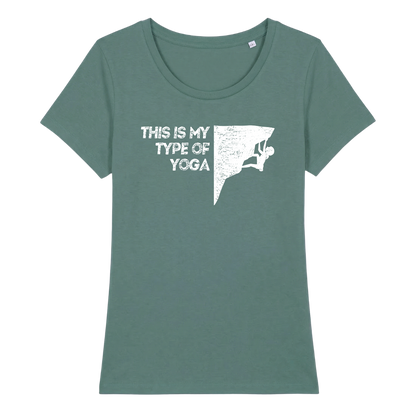 Yoga Frauen Shirt mit Berg-Spruch, Detailansicht