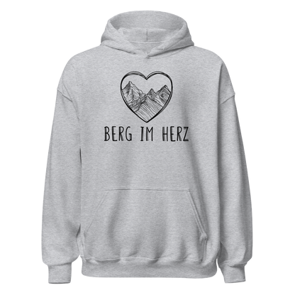 Berg im Herz Hoodie mit Bergmotiv, Produktansicht