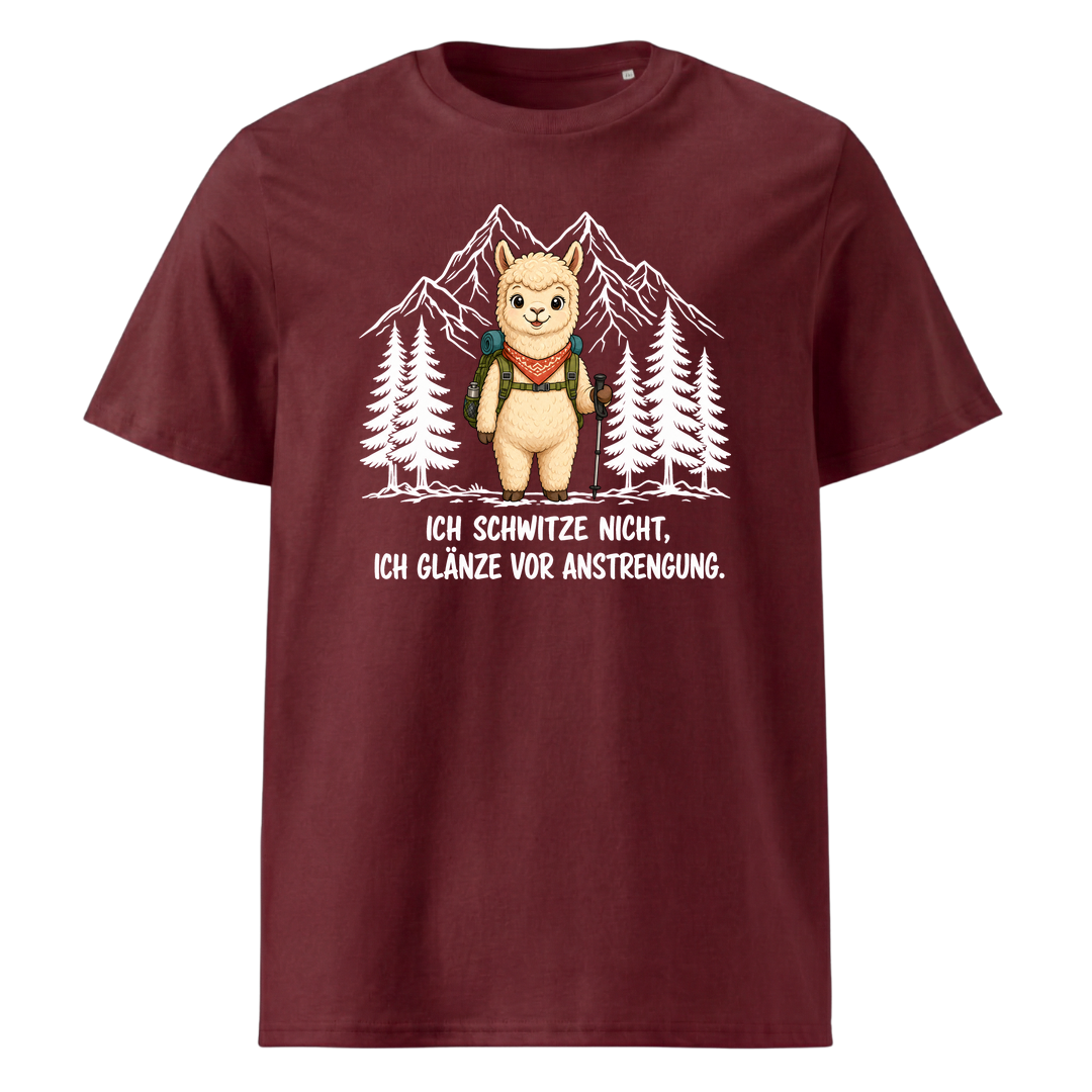 Glänze Anstrengung Alpaka T-Shirt Unisex Burgunder