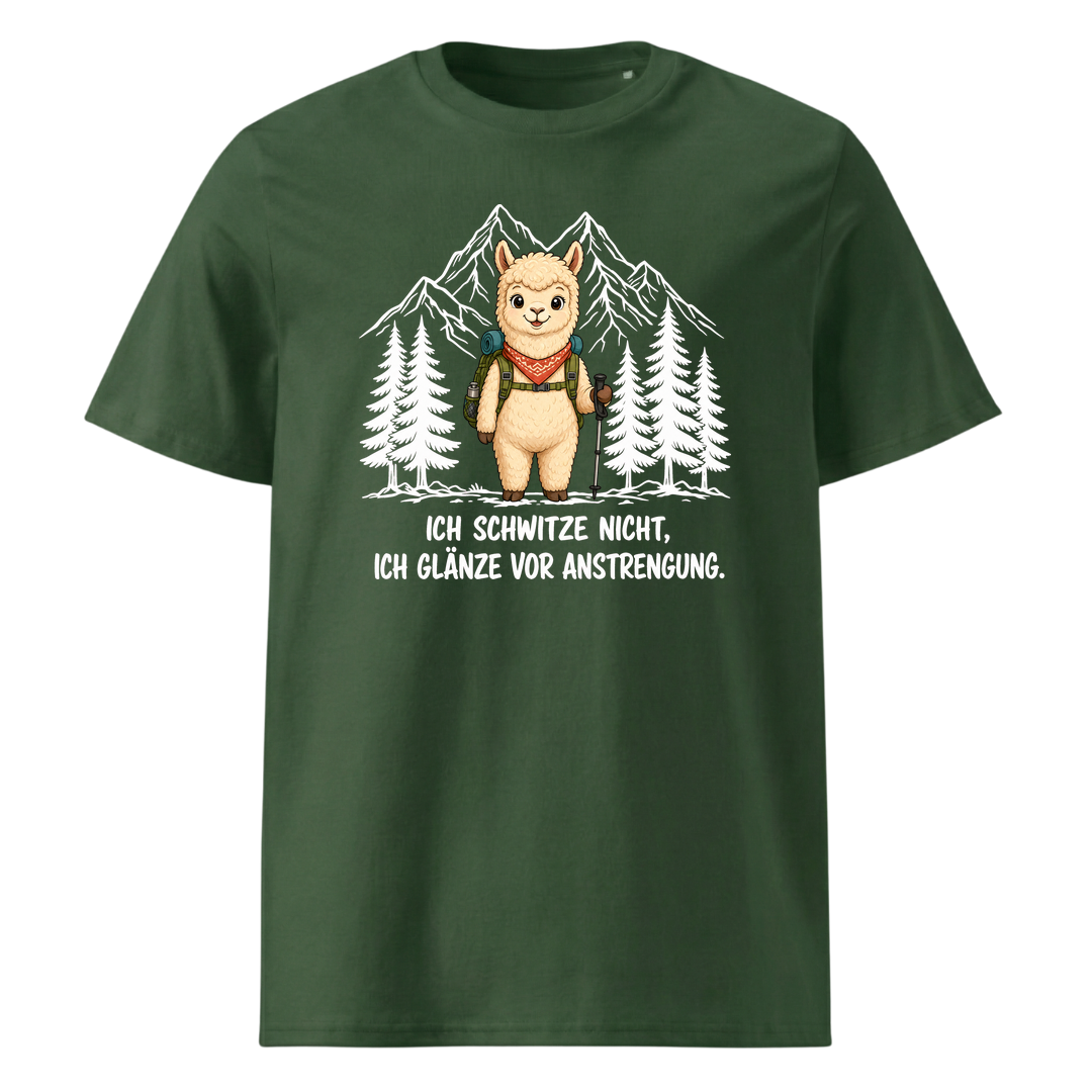 Glänze Anstrengung Alpaka T-Shirt Unisex Grün