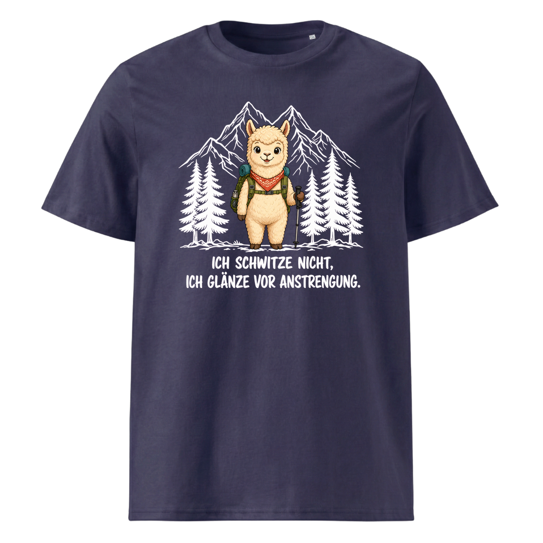 Glänze Anstrengung Alpaka T-Shirt Unisex Navy