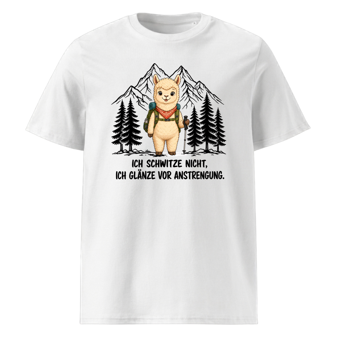 Glänze Anstrengung Alpaka T-Shirt Unisex Weiß