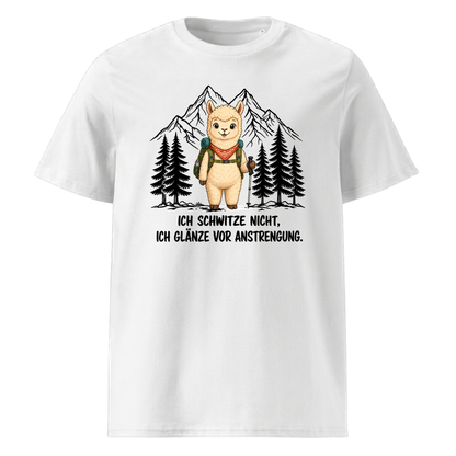 Glänze Anstrengung Alpaka T-Shirt Unisex Weiß