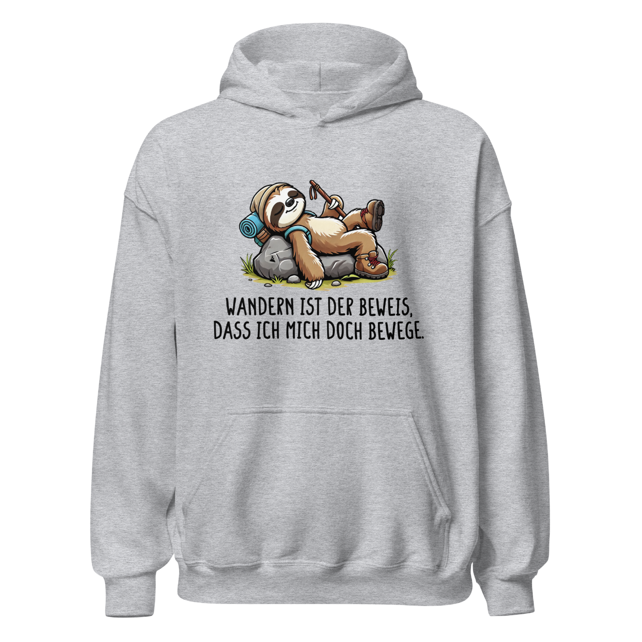 Der Beweis Hoodie mit Wanderspruch, Produktansicht