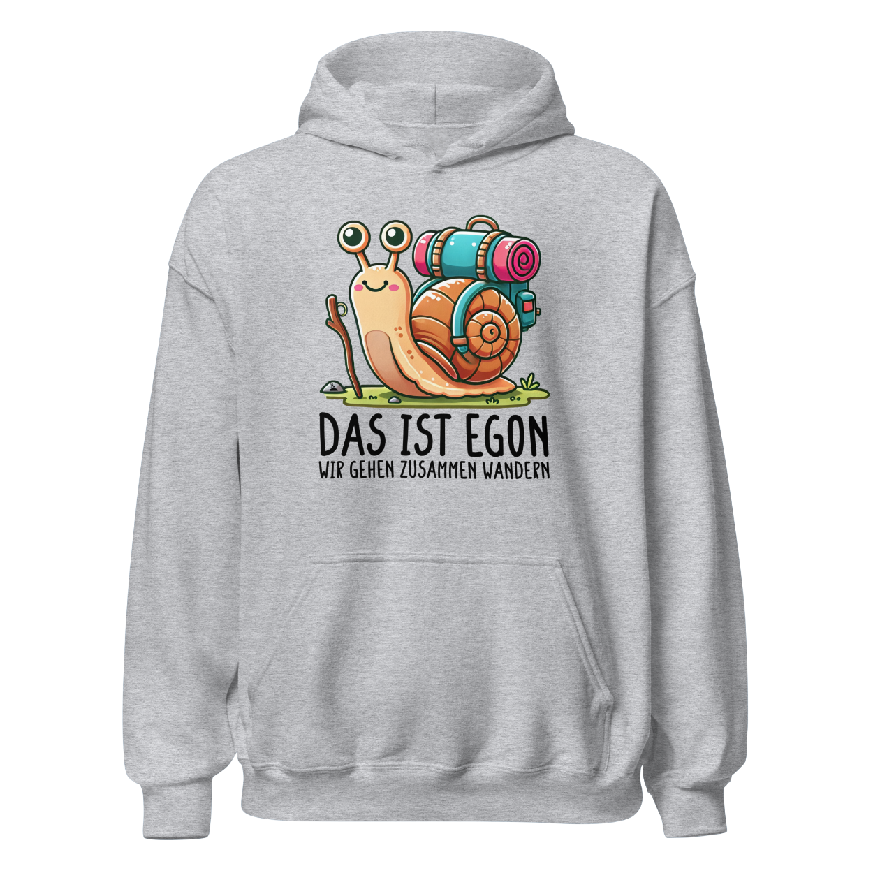 EGON Hoodie Unisex mit Schnecke Egon, Rückansicht