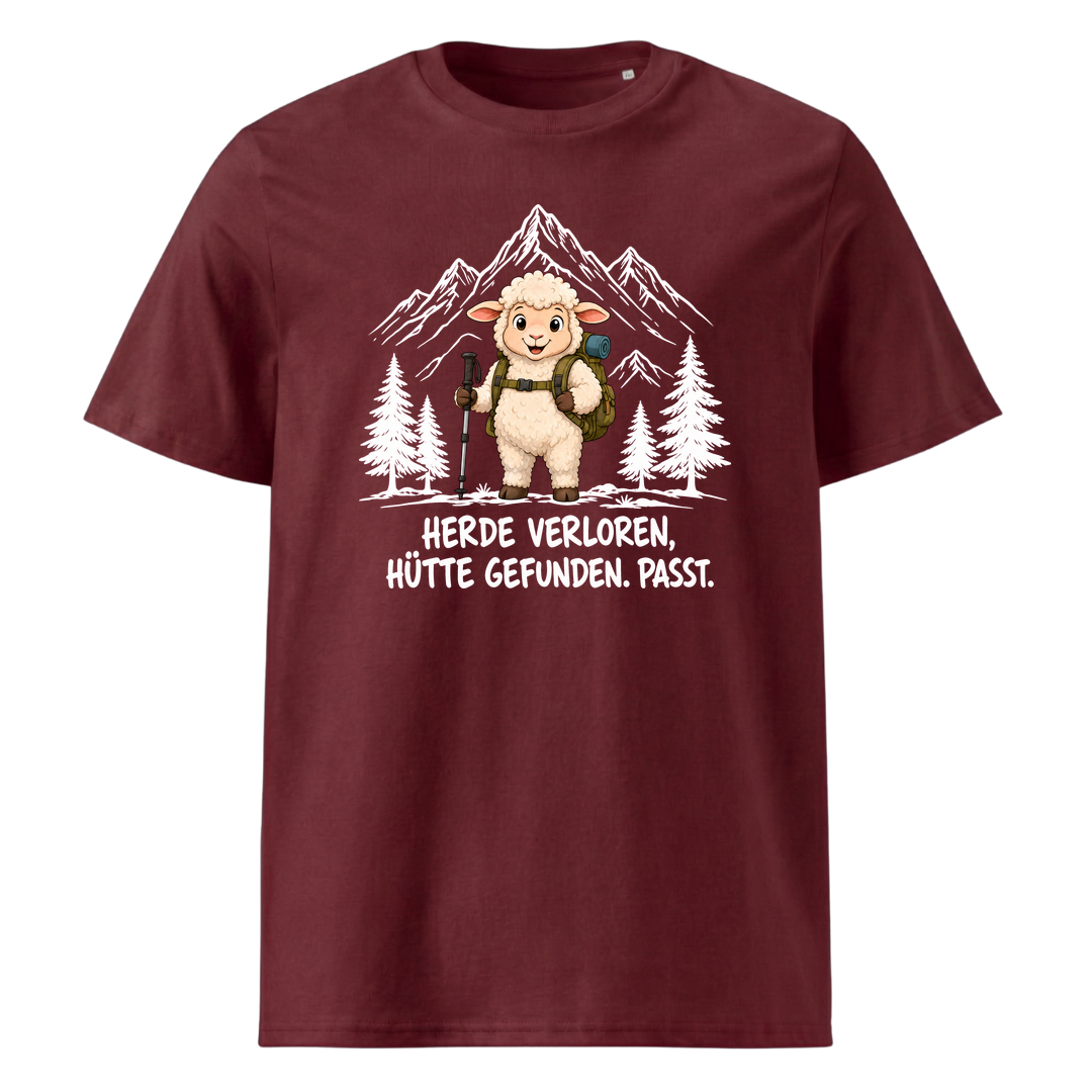 Hütte Schaf T-Shirt Unisex Burgunder