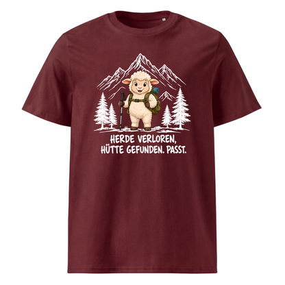 Hütte Schaf T-Shirt Unisex Burgunder
