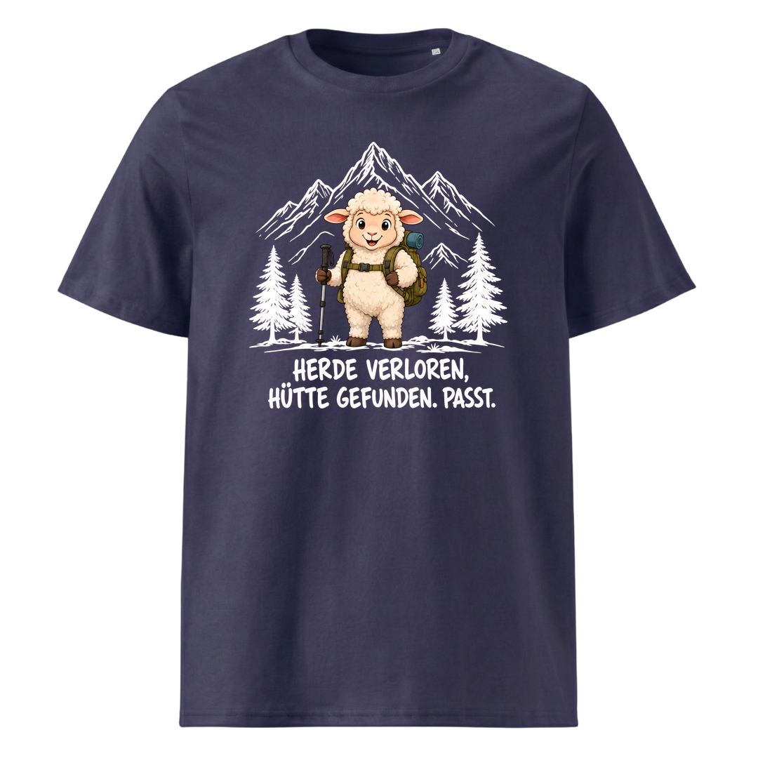 Hütte Schaf T-Shirt Unisex Navy