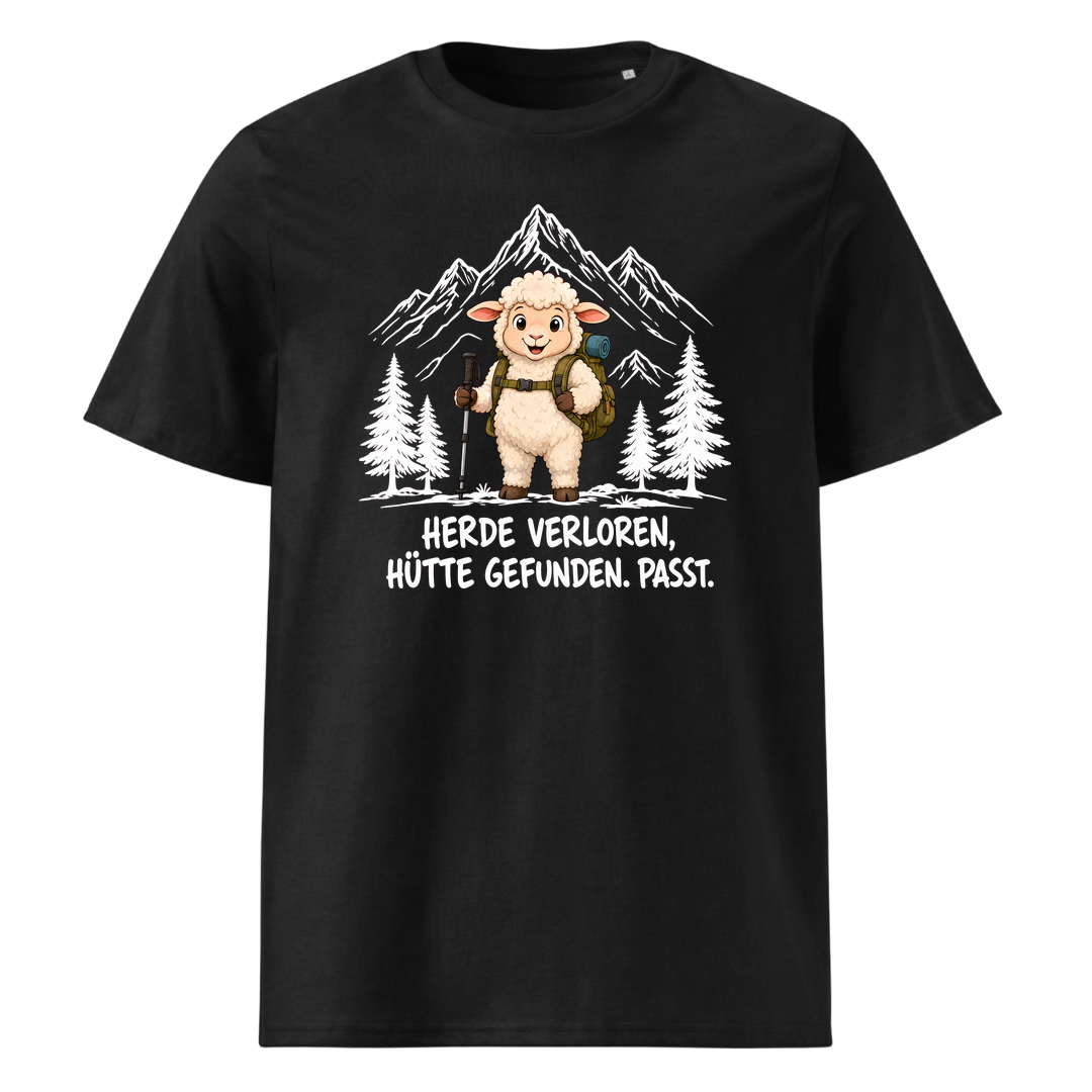 Hütte Schaf T-Shirt Unisex Schwarz