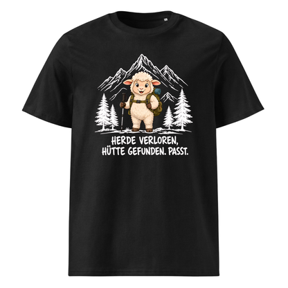 Hütte Schaf T-Shirt Unisex Schwarz