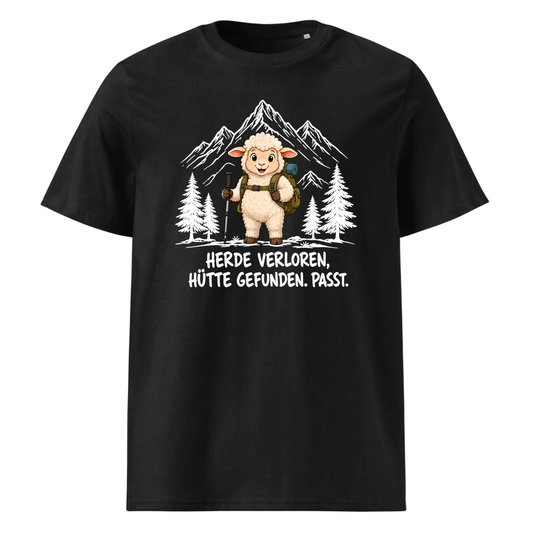 Hütte Schaf T-Shirt Unisex Schwarz