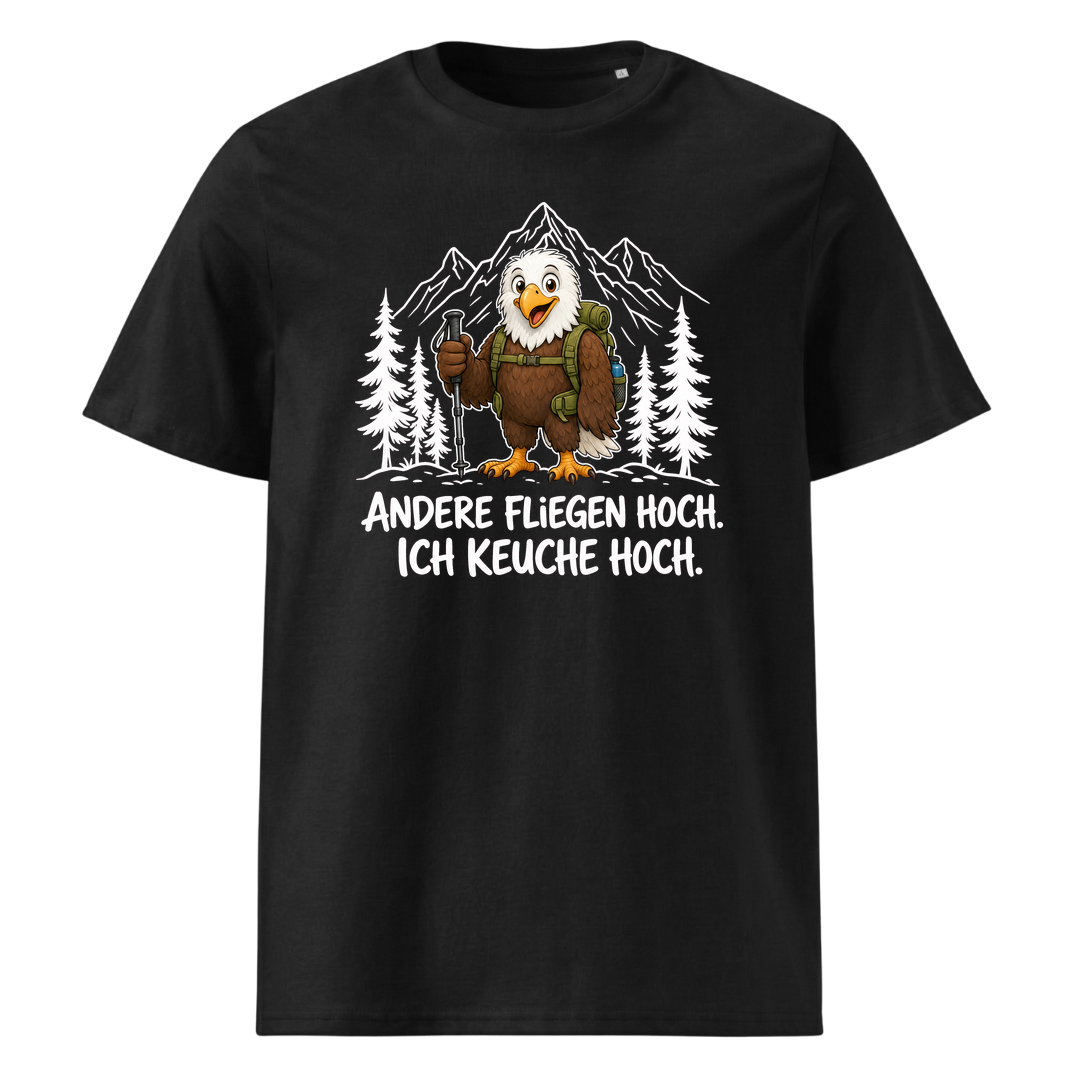 Keuche hoch Adler T-Shirt Unisex Schwarz