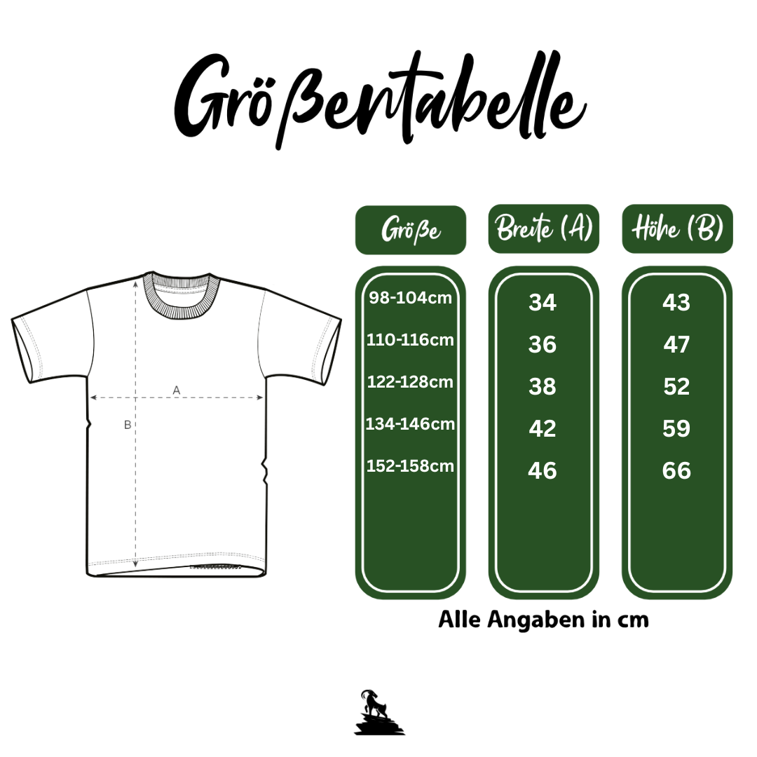 Größentabelle Kinder T-Shirt