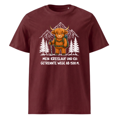 Kreislauf 1500m Highland Cow T-Shirt Unisex Burgunder
