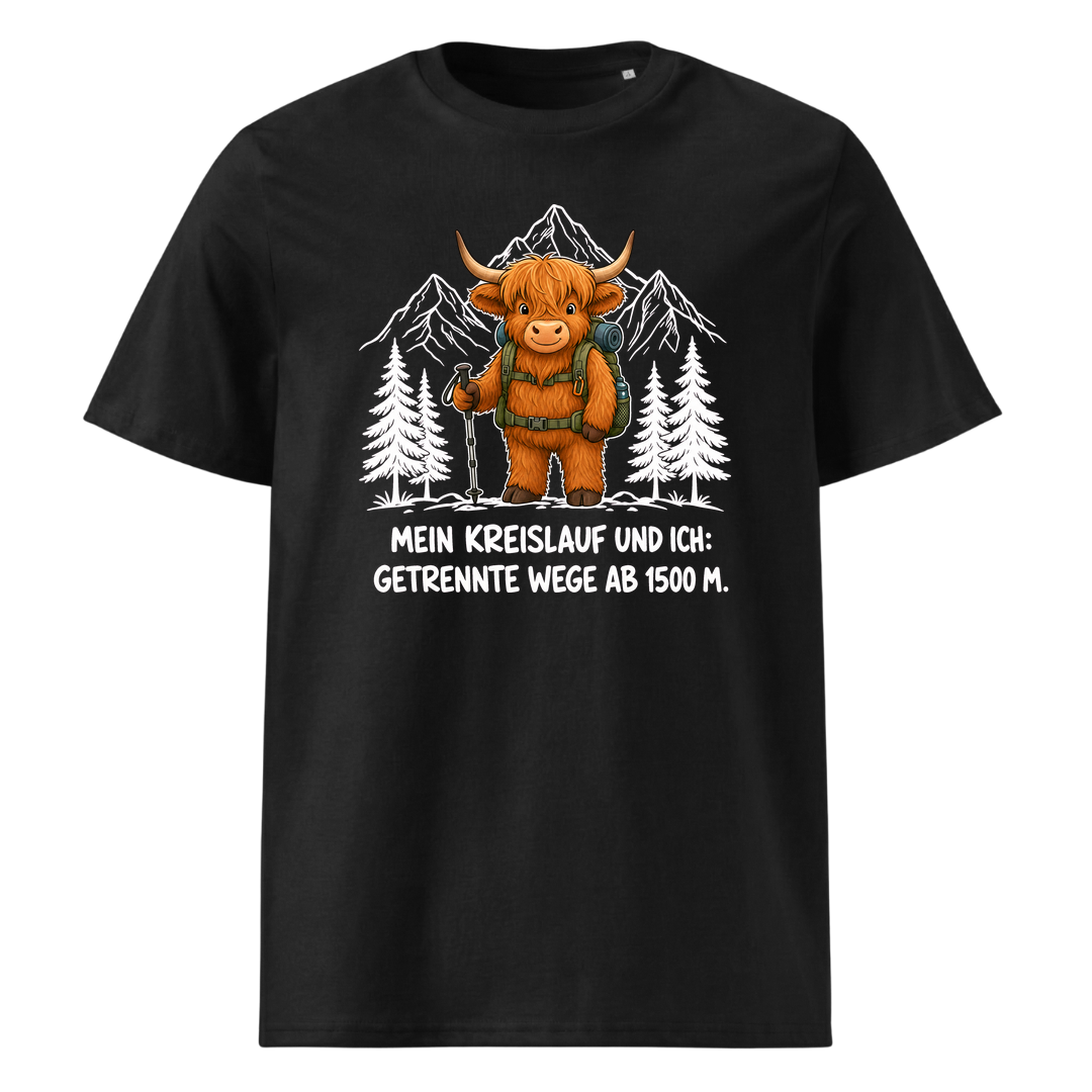 Kreislauf 1500m Highland Cow T-Shirt Unisex Schwarz