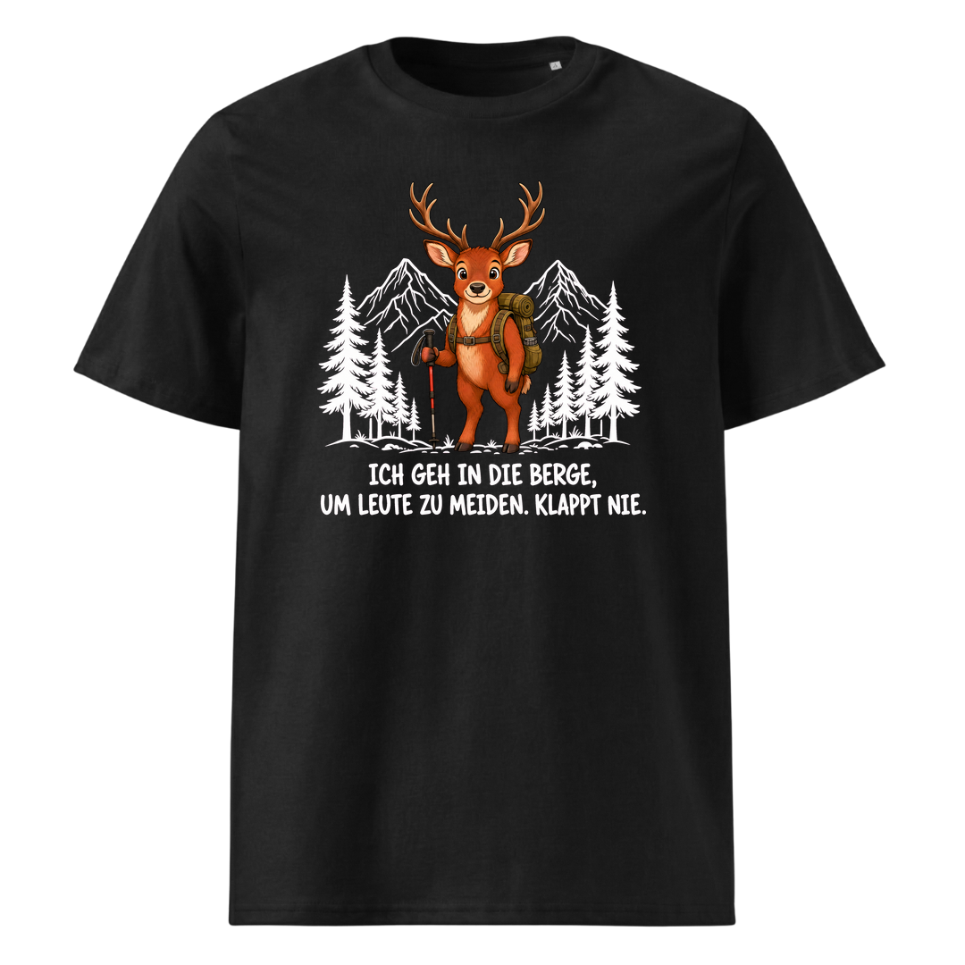 Leute meiden Hirsch T-Shirt Unisex Schwarz
