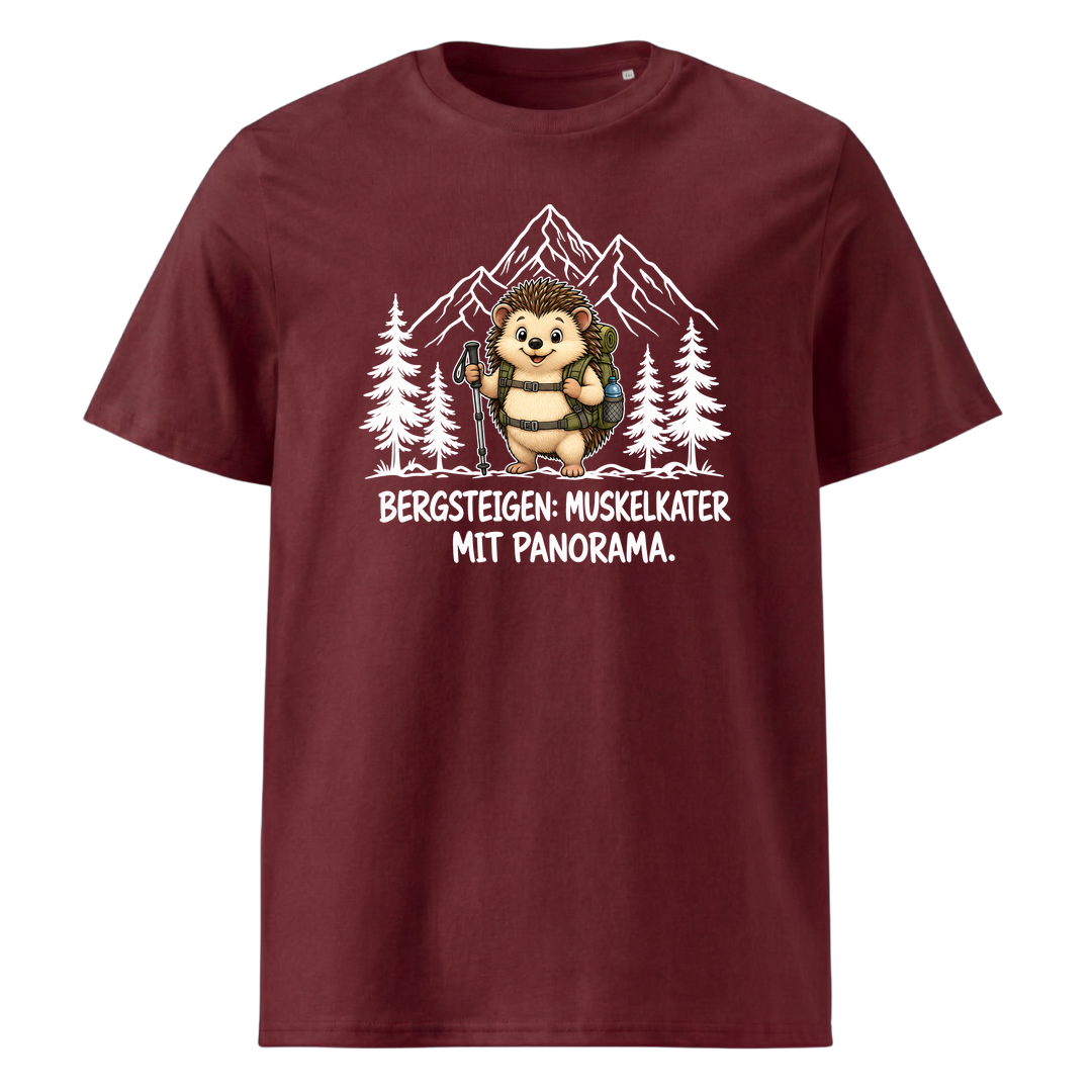 Muskelkater Panorama Murmeltier T-Shirt Unisex Burgunder