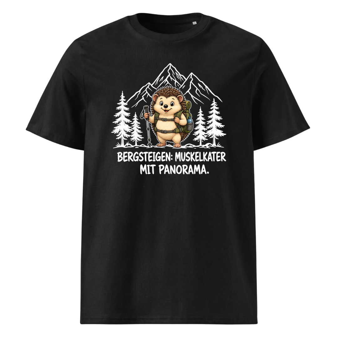 Muskelkater Panorama Murmeltier T-Shirt Unisex Schwarz