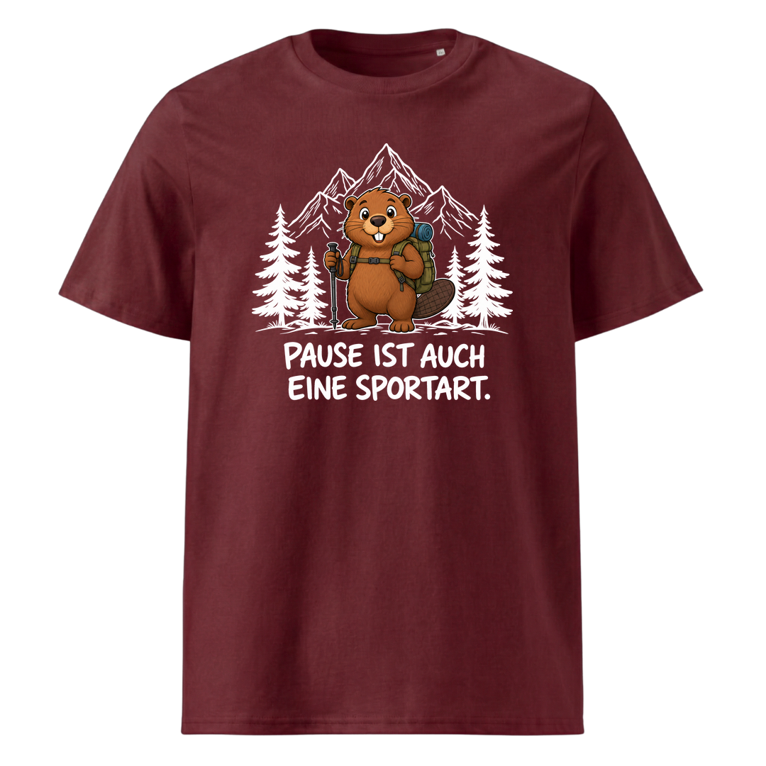 Pause Sportart Murmeltier T-Shirt Unisex Burgunder