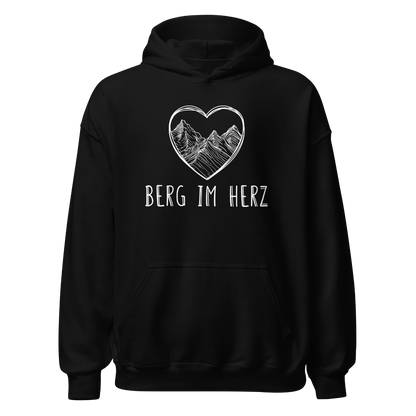 Berg im Herz Hoodie mit Bergmotiv, Frontansicht
