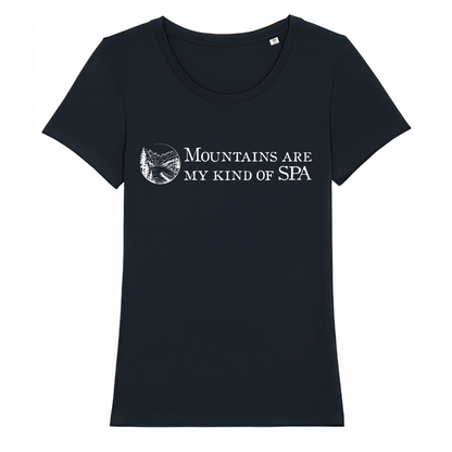 SPA Frauen Shirt mit Berg-Spruch, Frontansicht