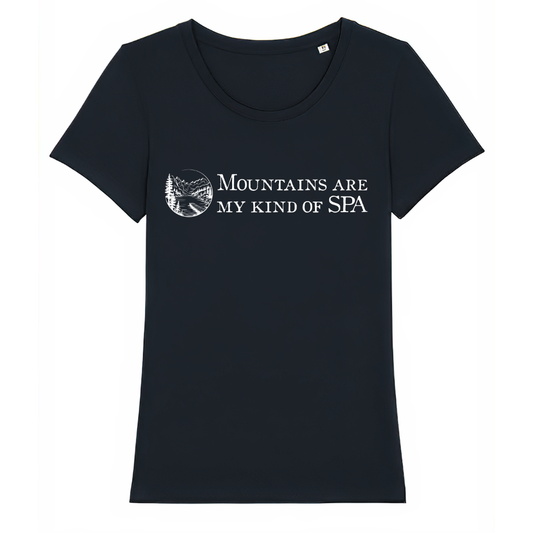 SPA Frauen Shirt mit Berg-Spruch, Frontansicht