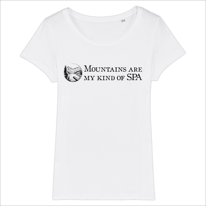 SPA Frauen Shirt mit Berg-Spruch, Motivdetail