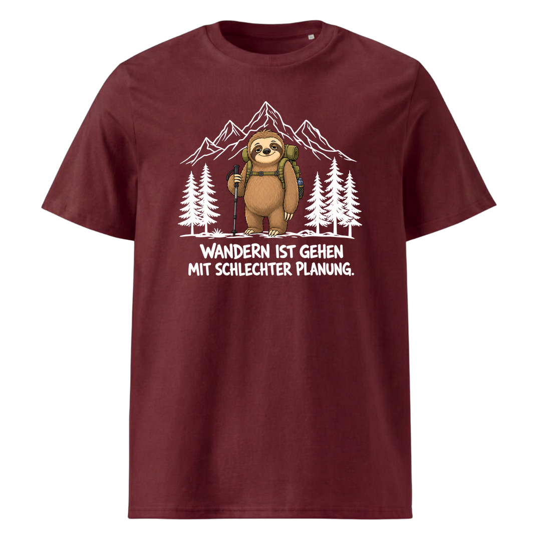 Schlechte Planung Faultier T-Shirt Unisex Burgunder