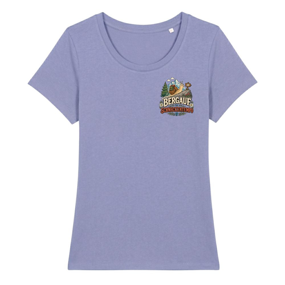 Bergauf im Schneckentempo Damenshirt mit Brustdruck, Kraxelgaudi