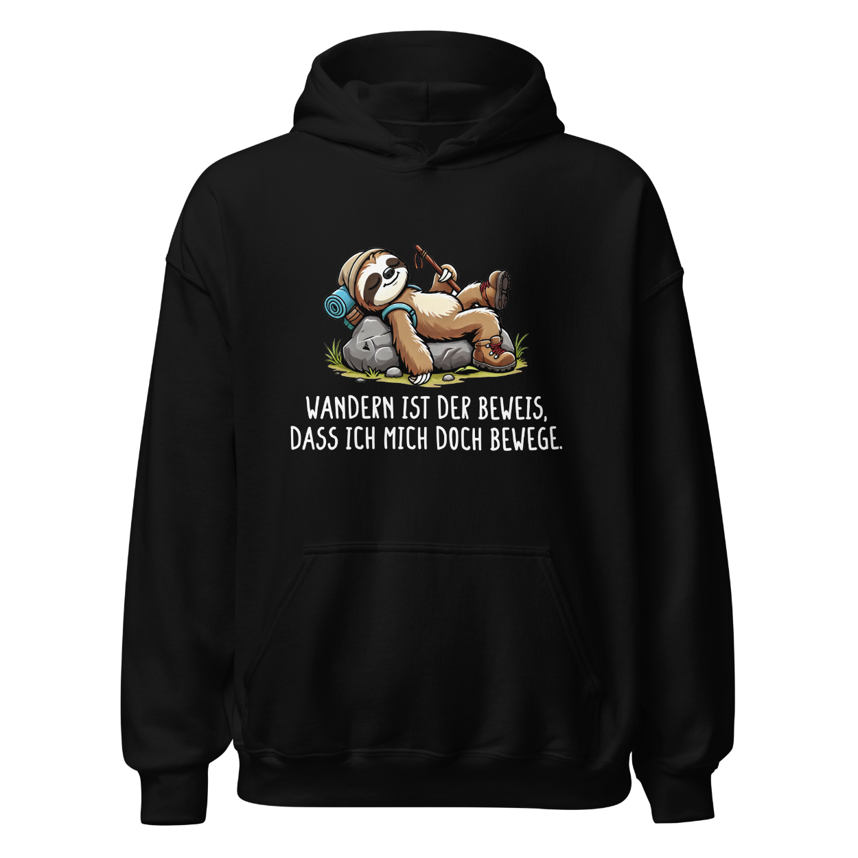 Der Beweis Hoodie mit Wanderspruch, Frontansicht