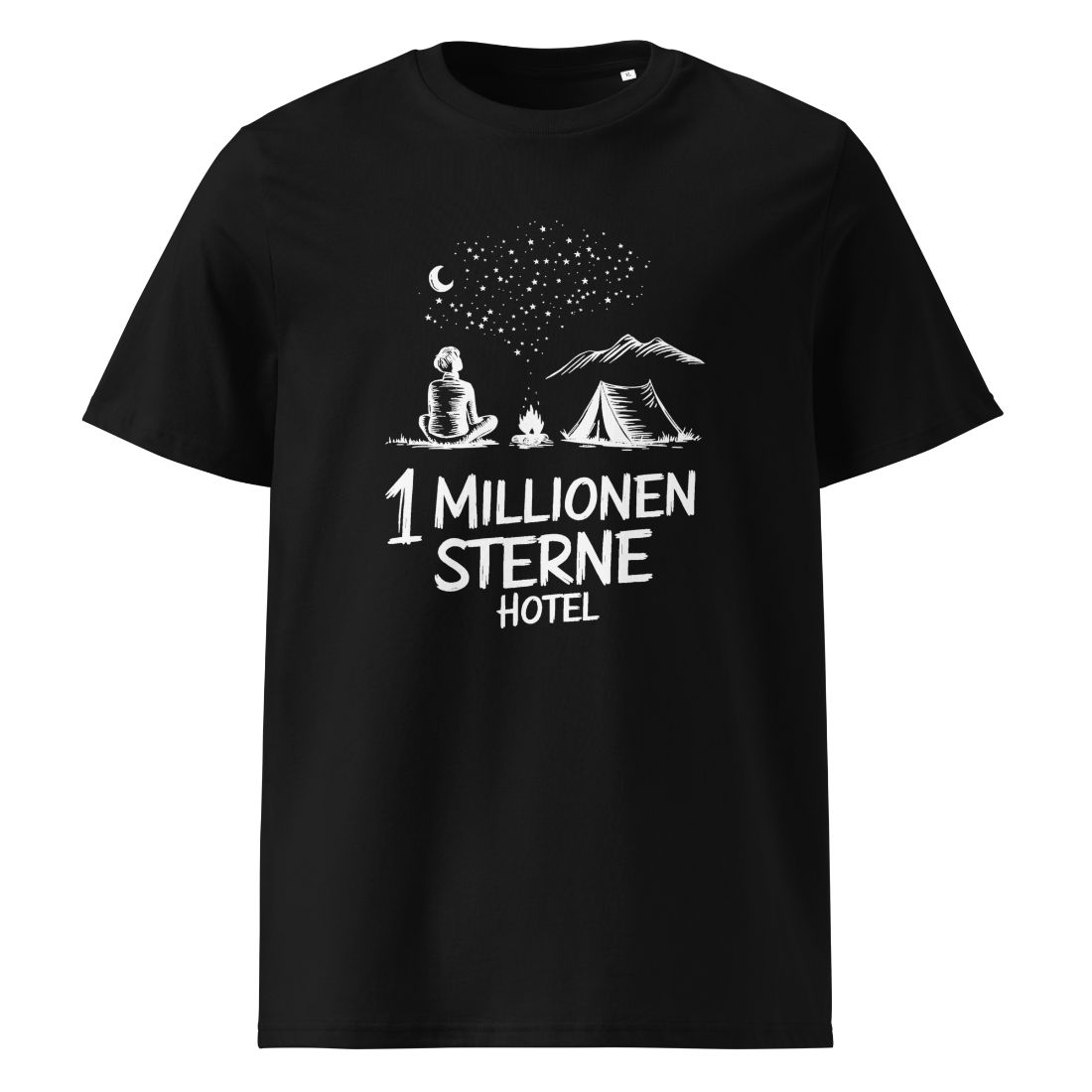 Sternehotel T-Shirt mit Berg-Spruch, Frontansicht