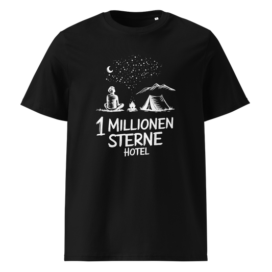 Sternehotel T-Shirt mit Berg-Spruch, Frontansicht