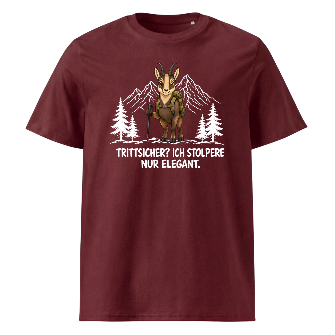 Trittsicher elegant Steinbock T-Shirt Unisex Burgunder