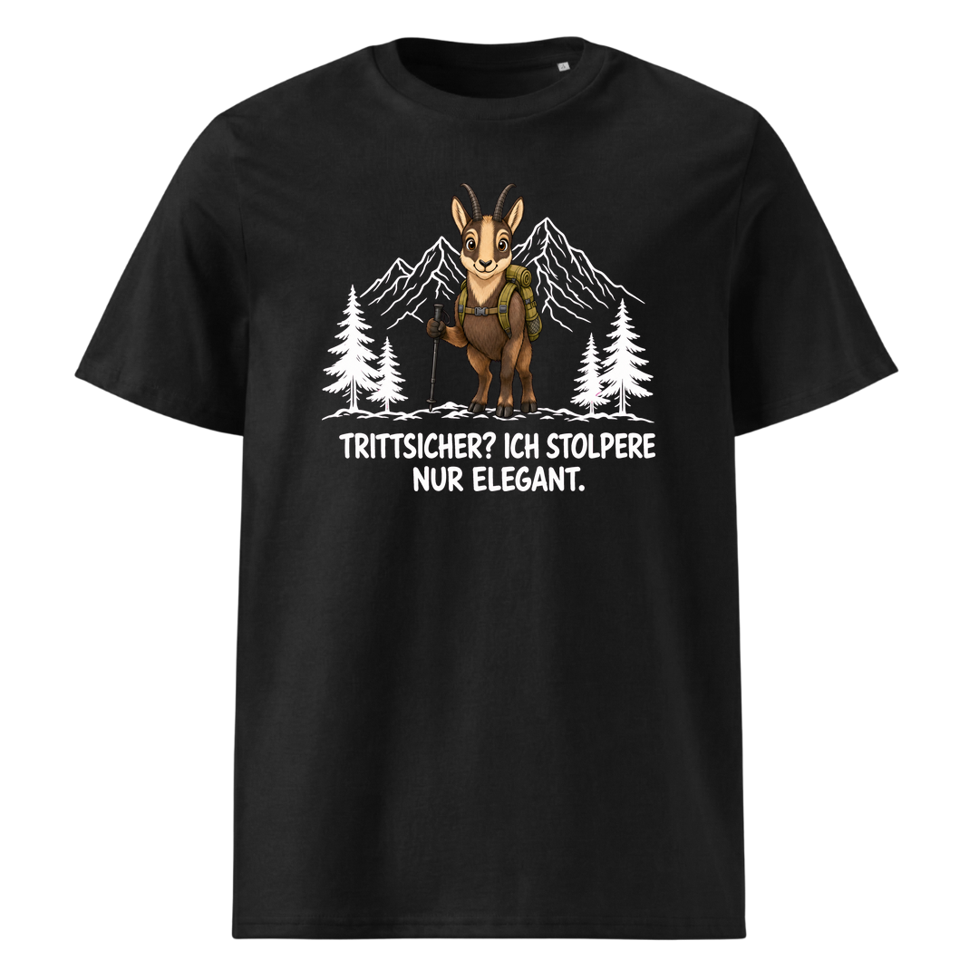 Trittsicher elegant Steinbock T-Shirt Unisex Schwarz