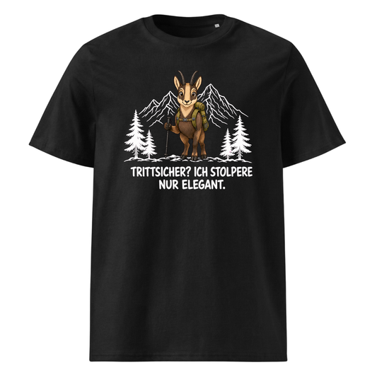 Trittsicher elegant Steinbock T-Shirt Unisex Schwarz