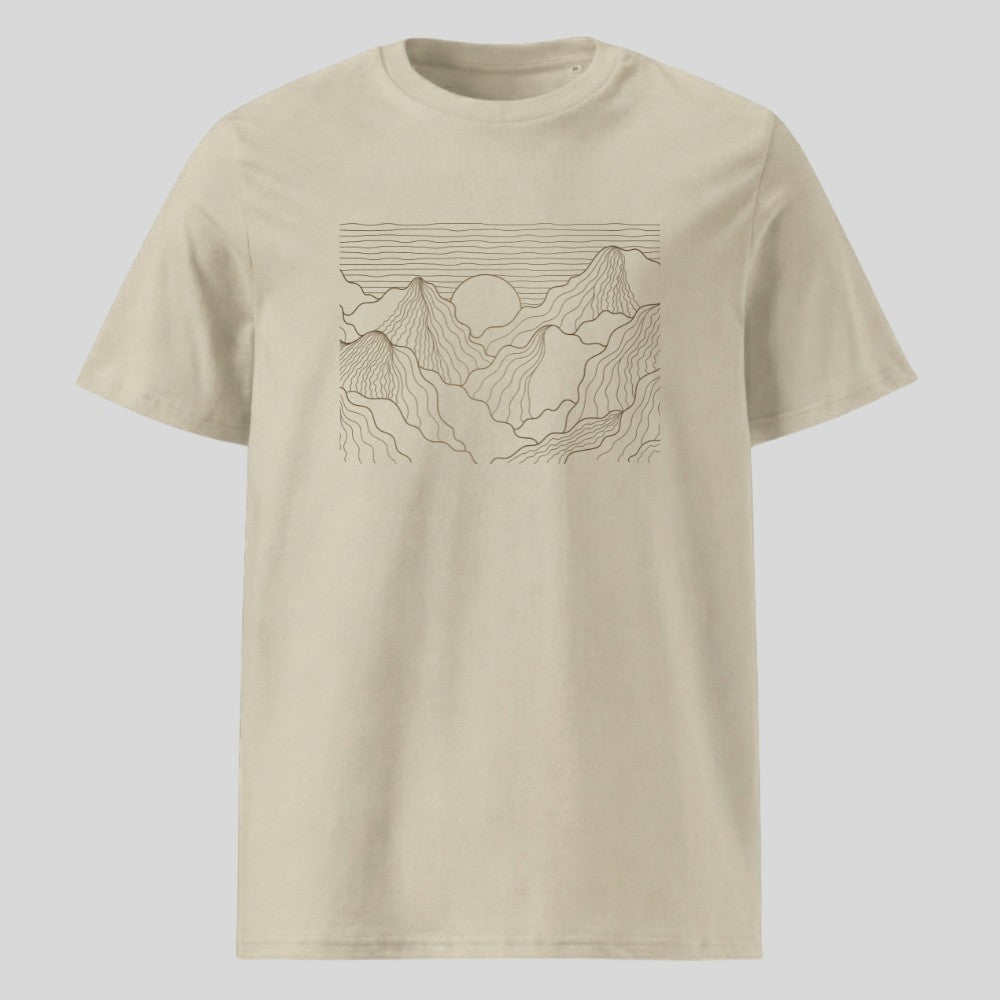 Esthetic Mountains Unisex T-Shirt in Beige, Kraxelgaudi