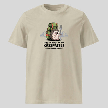 Kässpätzle Igel Unisex T-Shirt in Beige, Kraxelgaudi