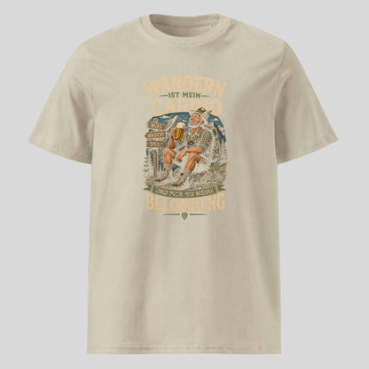 Wandern ist mein Cardio Unisex T-Shirt in Beige, Kraxelgaudi