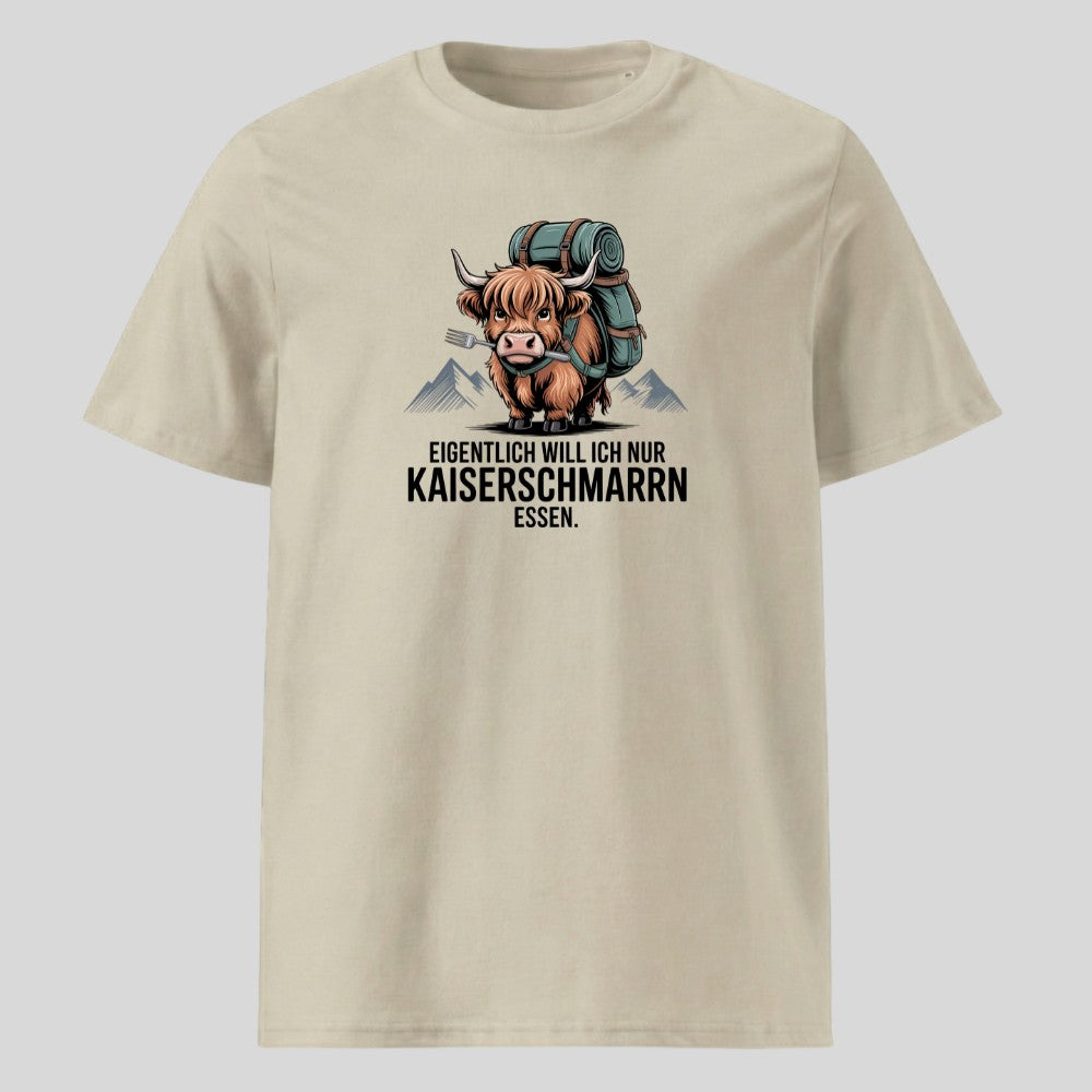 Kaiserschmarrn Rind Unisex T-Shirt in Beige, Kraxelgaudi