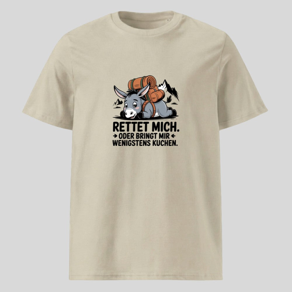 Rettet mich Esel Unisex T-Shirt in Beige, Kraxelgaudi