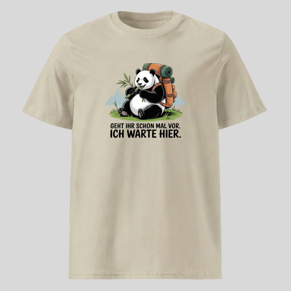 Geht schon mal vor Panda Unisex T-Shirt in Beige, Kraxelgaudi