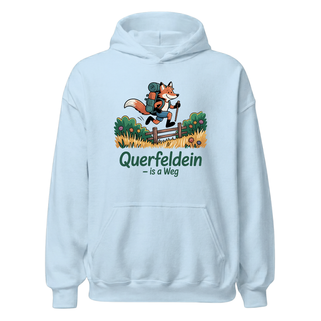 Querfeldein Fuchs Hoodie Unisex mit Fuchs-Motiv, Print Nahaufnahme