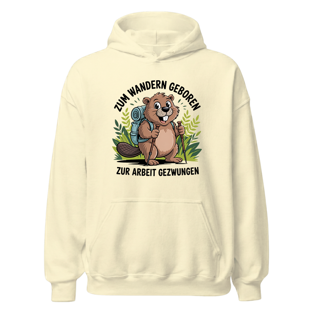 Zum Wandern geboren Hoodie Unisex mit Wander-Spruch, Farbvariante