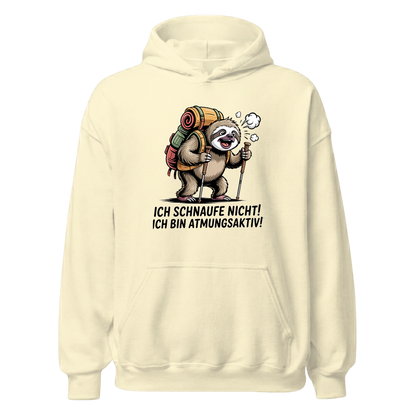 Atmungsaktiv Hoodie Unisex mit Wander-Spruch, Farbvariante
