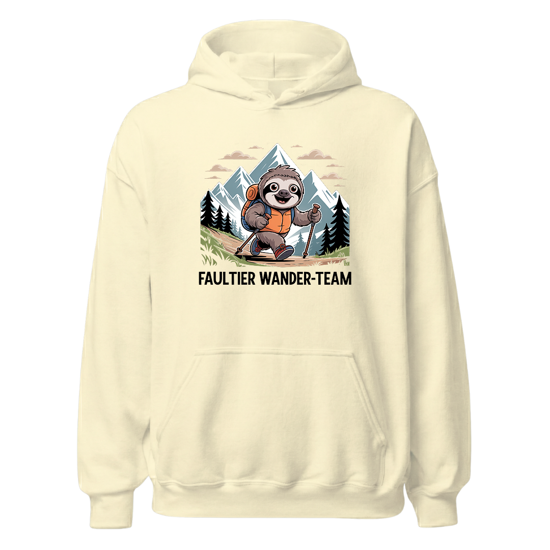 Faultier Wander-Team Hoodie Unisex mit Faultier-Motiv, Farbvariante