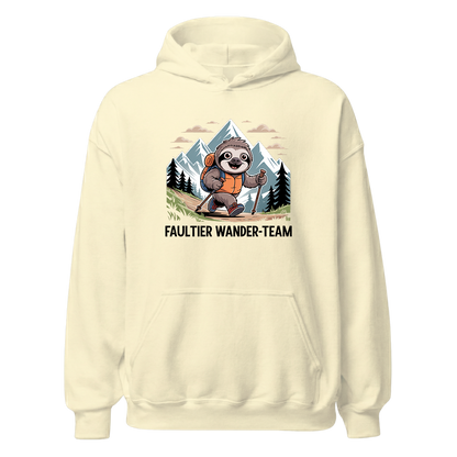 Faultier Wander-Team Hoodie Unisex mit Faultier-Motiv, Farbvariante