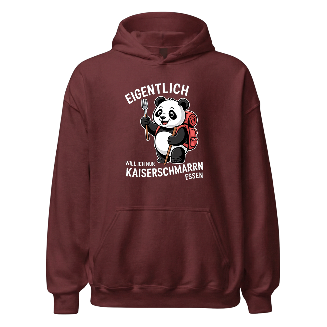 Ich will nur Kaiserschmarrn essen Hoodie Unisex mit Spruch, Detailansicht